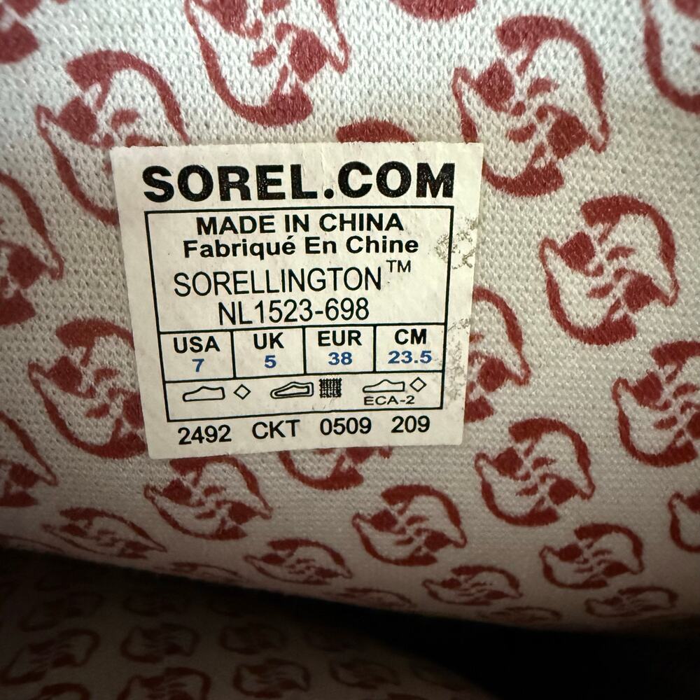 Sorel Sorellington rubber rain boots sz 7 waterproof puddle jumpers NL 1523 698 - Picture 9 of 15